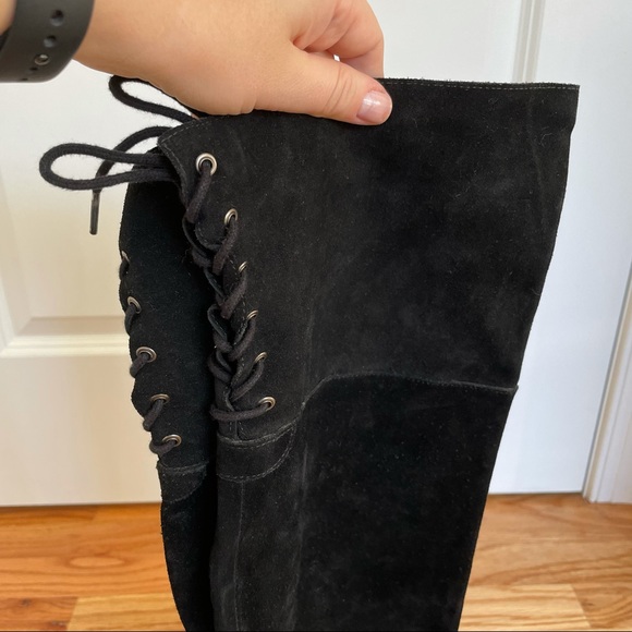 Steve Madden Suede Boots With Lace Up Detail - Picture 2 of 7